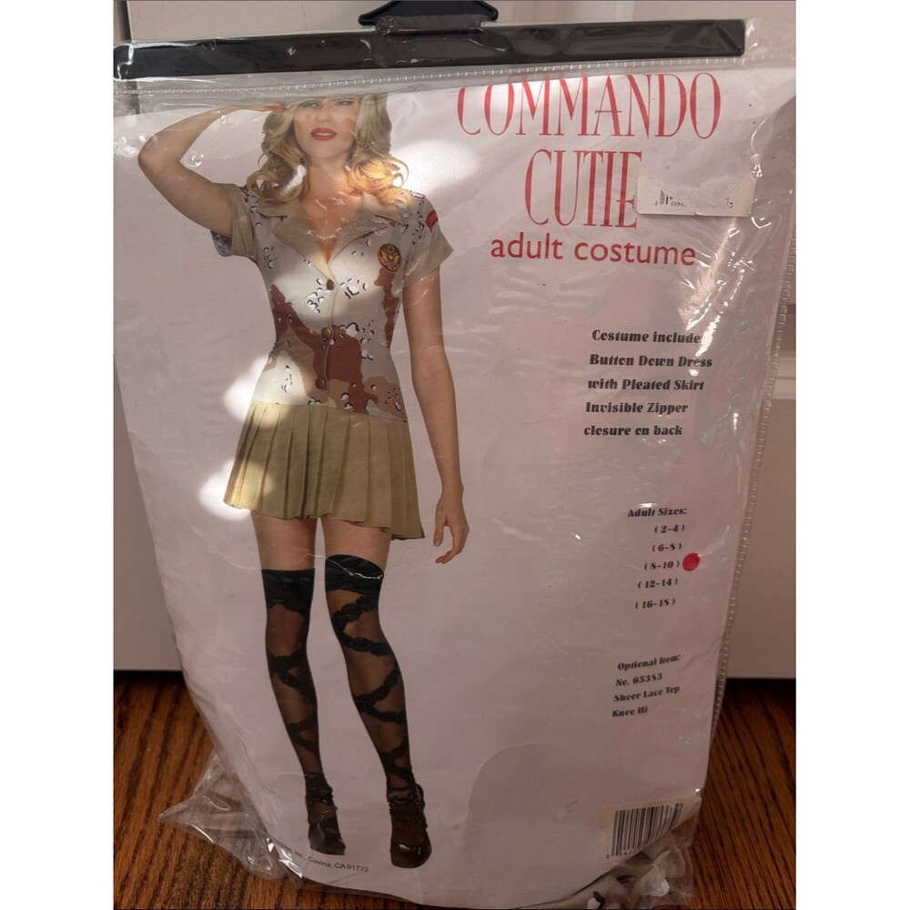 Commando Cutie Women's Khaki and Brown Military Costume Size Medium 8-10